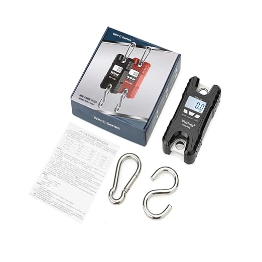 500kg/100g Mini Crane Scale Portable Digital Stainless Steel Hook Hanging Livestock Loop Weighing Balance LCD Backlight(Orange)
