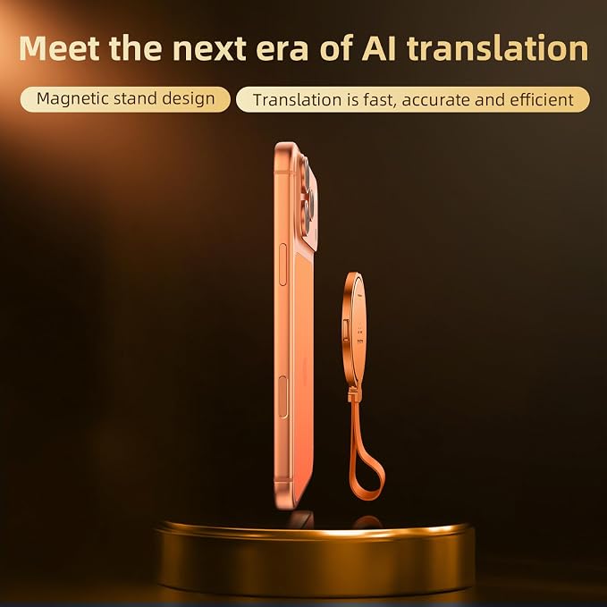 AI Translator Device 146 Languages, Real-Time Voice Translator with Magnetic Stand, Offline Translation, Photo & Text Translator, Portable Language Translator for Travel