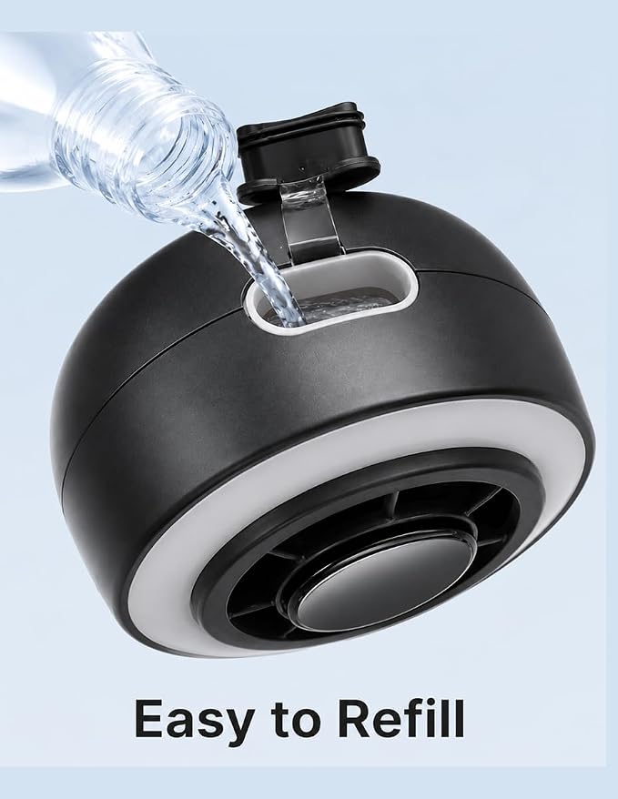 Portable Fan with Mist, Handheld Fan with 1-199 Speed, AC-Level Ice Cooling Personal Fan, 26000 RPM Powerful Turbo Fan, 40ml Water Tank & 5000mAh Battery Mini Fan for Travel, Makeup, Camping, Outdoors