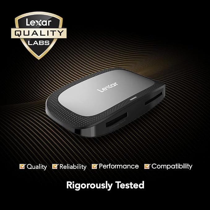 Lexar Professional CFexpress Type A / SD USB 3.2 Gen 2 Reader, Designed for CFexpress Type A and SD UHS-II Cards, High-Speed USB 10Gbps Transfer Speeds (LRW530U-RNBNG)