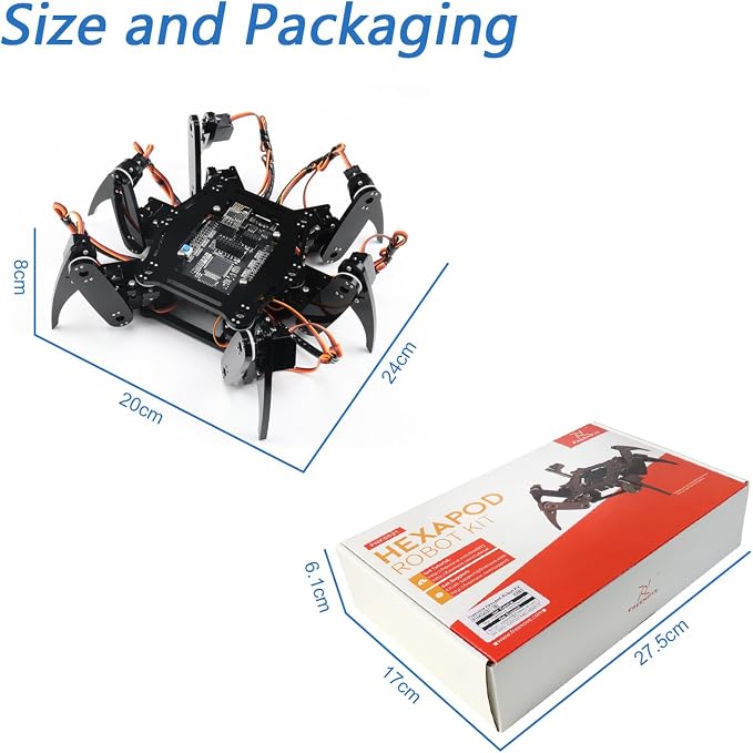 Freenove Hexapod Robot Kit (Compatible with Arduino IDE), Walking Crawling Twisting, App Remote Control, Servo STEM Project
