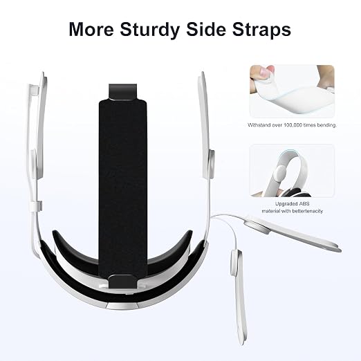 Hurra Head Strap with Battery Compatible with Meta/Oculus Quest 3/ 3S, 10000mAh Fast Charging Detachable Battery Pack Extend 5-7H Playtime, Adjustable Elite Strap Enhanced Support & Balance in VR