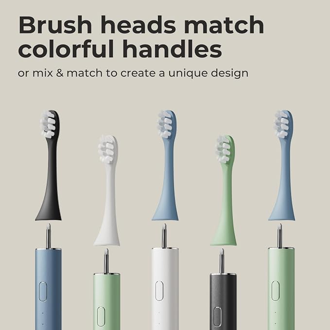 Oday Electric Toothbrush Heads, Long-Lasting Replacement Brush Heads, Compatible Only with Sonic Electric Toothbrush White - Pack of 3