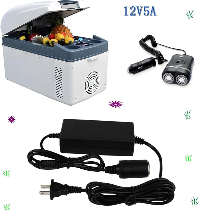 12V Power Supply Adapter for Igloo Iceless Thermoelectric Coolers Compatible with Kool Mate & Cool Chill Models, DC12V Replacement Cord for Car Coolers