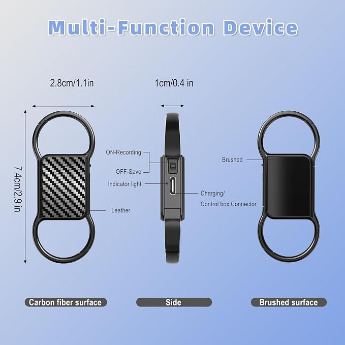128GB(9200 Hours) Keychain Voice Recorder,Audio Recording Device with Triple Noise Reduction,Voice Activated Recorder,HD Playback for Lectures,Meetings,Interviews