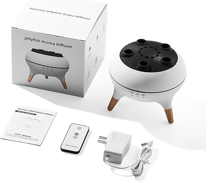 Dynamic Jellyfish Diffuser Humidifier, 7 Colors LED Lights 250ml Essential Oil Diffuser,Remote Control Humidifier for Bedroom & Office