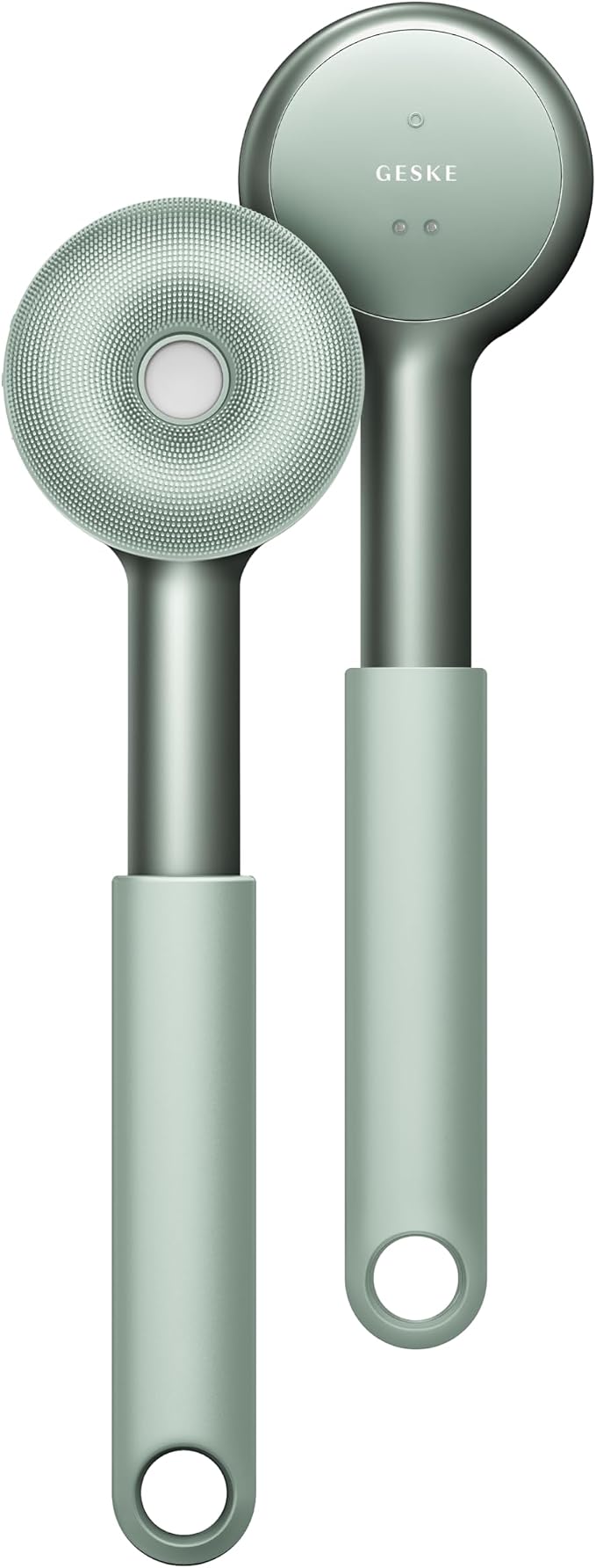 GESKE LED Sonic Full-Body Brush | 9 in 1 | Body Cleansing Brush & Intensive Exfoliator with LED | with SmartSonic Pulsations | Expert Deep Cleansing & Massage | Rough Skin Remover | Adjustable Handle