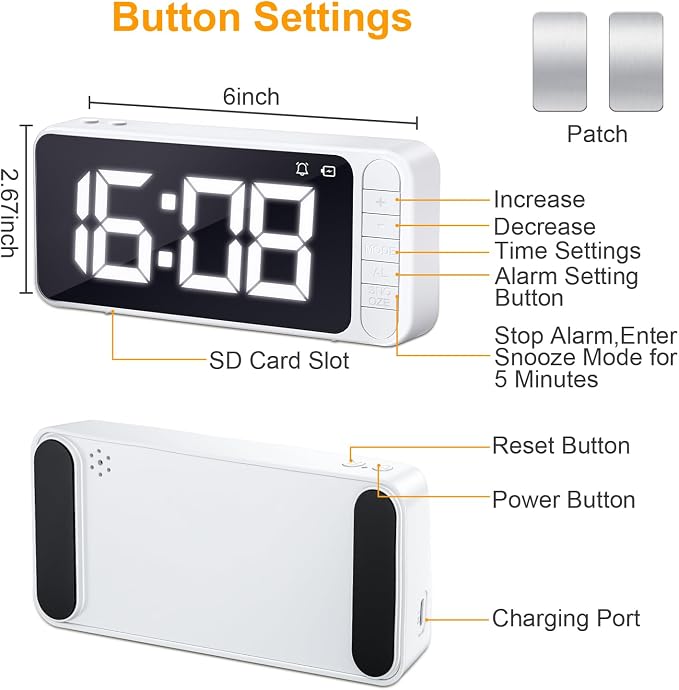 Magnetic Hidden Camera Clock - WiFi Wireless 4K HD Nanny Cam with Wide-Angle 150°, Clear Night Vision & Smart Motion Detection, Indoor Hidden Camera for Home Security, Office, Pet, App Remote Control