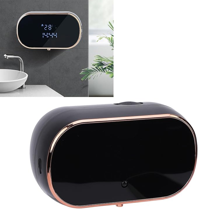 1 Automatic Soap Dispenser, Motion Sensor, 3 Gears Adjustment, IPX5, Wall Mount, Rechargeable Battery, Touchless Dispenser for Bathroom and Kitchen
