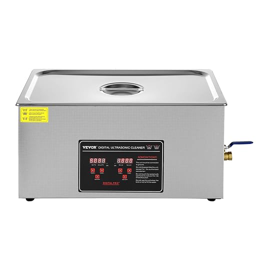 VEVOR Ultrasonic Cleaning with Digital Timer & Heater, Professional Ultra Sonic Jewelry Cleaner, Stainless Steel Heated Cleaning Machine for Glasses Watch Rings Small Parts Circuit Board (22L)