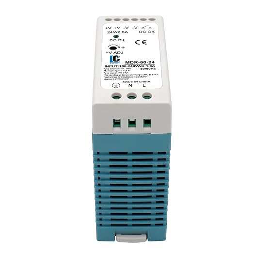DIn Rail DC 24V Switching Power Supply MDR 60W Rail Type(Input:100-240VAC,Output:24VDC,50/60HZ) Switch Converter (24V 2.5A)(4)