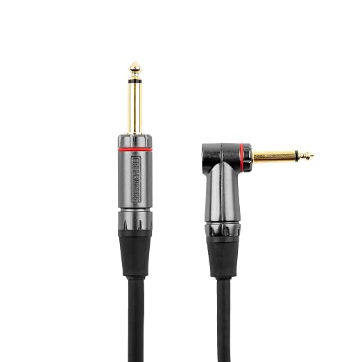 Cableworks By Gator Cases Headliner Series Premium 3 Ft Straight to Right Angle Guitar Instrument Cable (GCWH-INS-03RA)