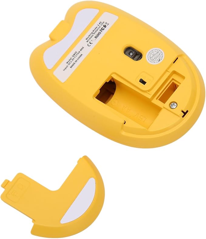 Keyboards and Mouse Combo, 98 Keys, Cute, USB Receiver, Silent Click, 2.4G Full Size, for Smart TVs (Yellow)