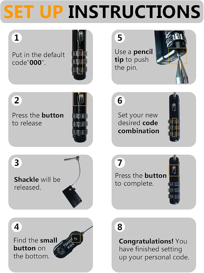 TSA Approved Gun Case Locks 2 Pack - Heavy Duty Combination Lock, Keyless Security for Rifle Case, Pistol Case, Pelican Case & Airplane Travel Storage