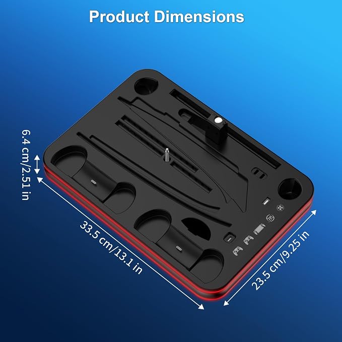 FYOUNG All in One Cooling Stand & Charger Station for PS5/Slim/Pro Console and Controller Charing Dock, Charging Stand for PlayStation Portal, Headset and Remote Holder with RGB Light Stand (Black)