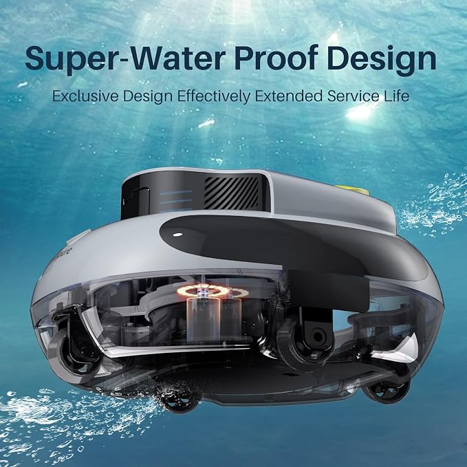 PoolPure Aquaguard SE II 2025 Cordless Robotic Pool Cleaner with 5000mAh Large Battery, 120-Min Operating Time, Adjustable Path Options for Above-Ground Pools and More (Grey-Yellow)