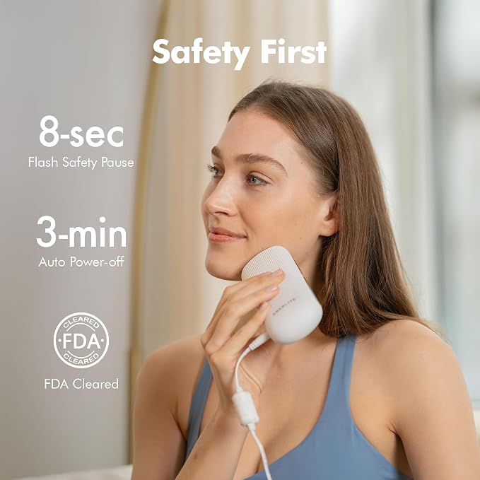Aberlite Luxe - IPL Laser Hair Removal Device for Women & Men - Painless w/Sapphire Cooling, Double Pulse, Auto Scan, 4 Modes, 5 Intensity Levels - At Home Intense Pulsed Light (IPL) System (White)