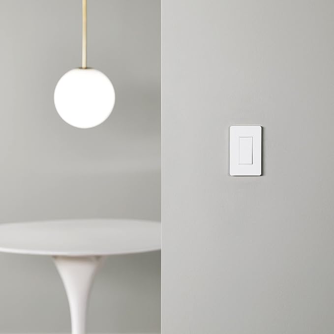 Amazon Basics Smart Light Switch, 3-Way, Works with Alexa Only, Voice Control, 2.4 GHz Wi-Fi, No Hub Required, White