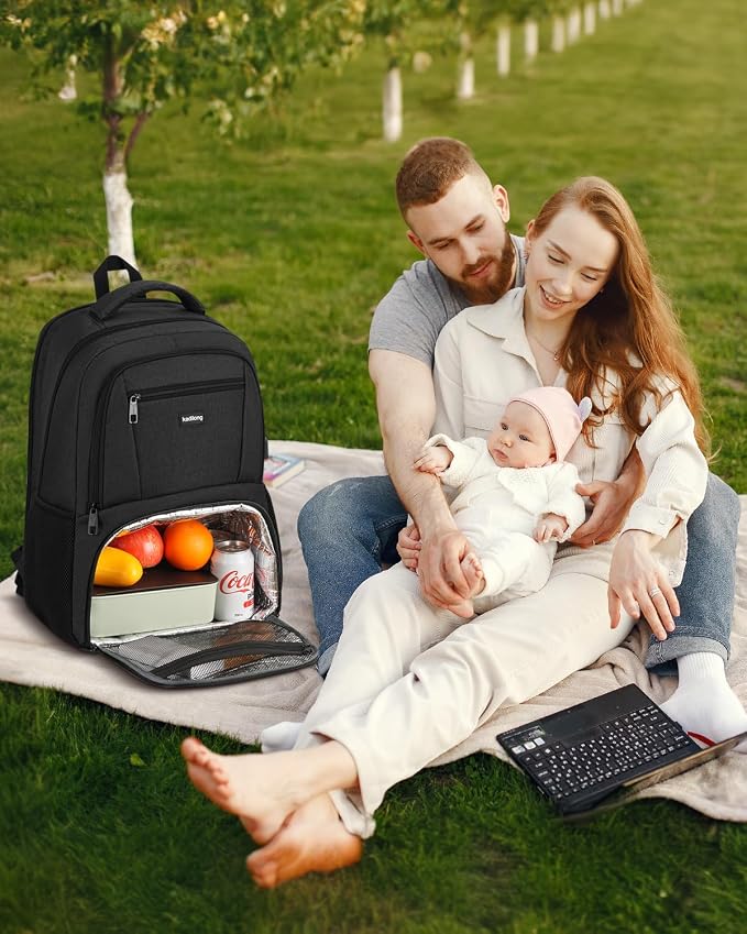 kadilong 18.4 Inch Laptop Backpack Insulated Backpacks with Cooler Compartment,TSA Large School Bag Lunch Box for Teens Boys,Anti-Theft Work Business Bookbag for Men Women