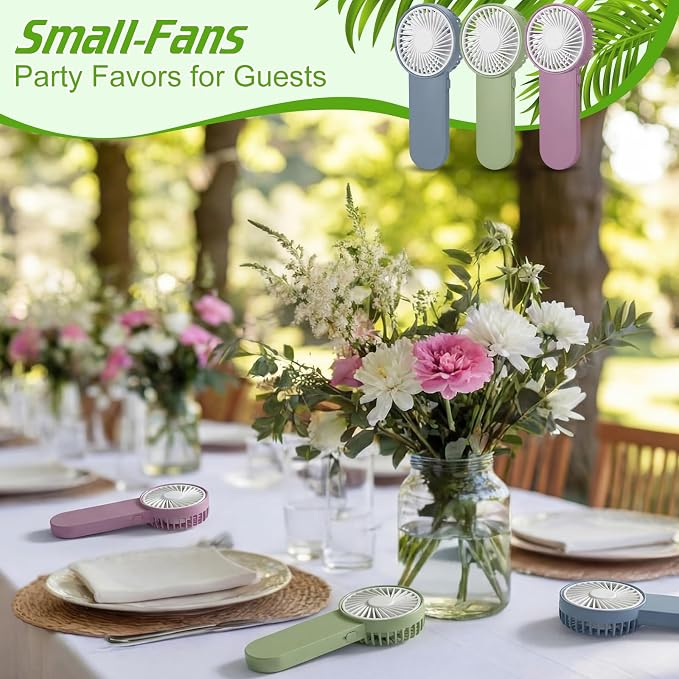 Sumind 6 Pcs Small Personal Portable Fan Mini Handheld Bulk 1 Speed Electric Cute Battery Powered for Neck Lash Makeup Women Men Travel Camping Indoor Outdoor Summer (Morandi)