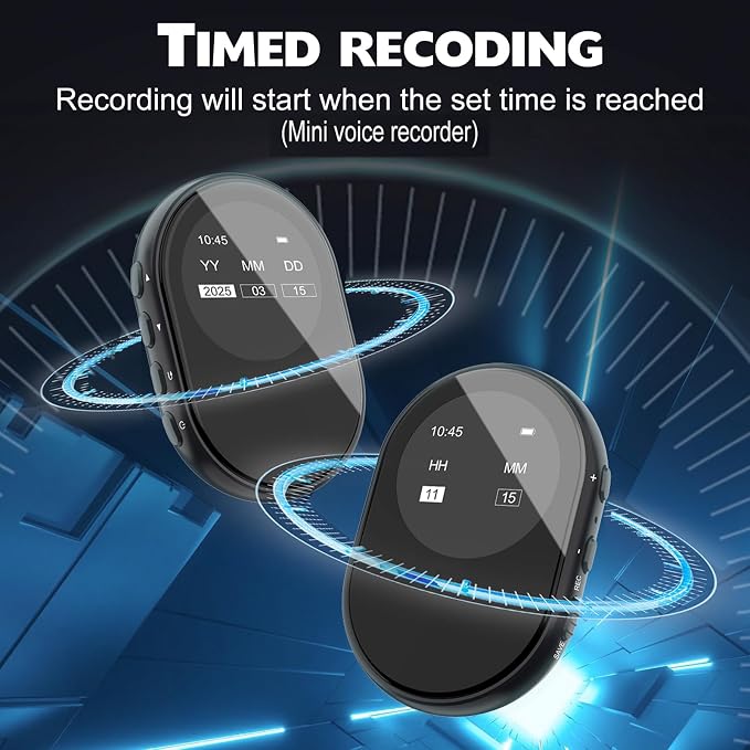 128GB small Voice Recorder,Voice-activated recording,with playback and password management,AI noise and Scheduled recording,reduction Portable recording device,for meetings/lectures/classroom,MP3