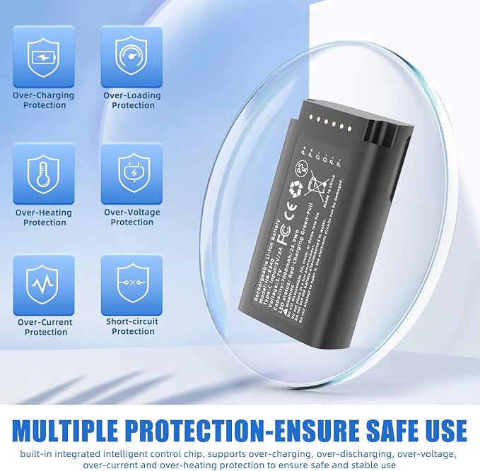 SAPBJ 2 Pack Battery Replacement for eufy Security Video Doorbell E340 Rechargeable Lithium-ion Backup Battery with Type-C Charge Cable Upgraded 7000mAh Capacity