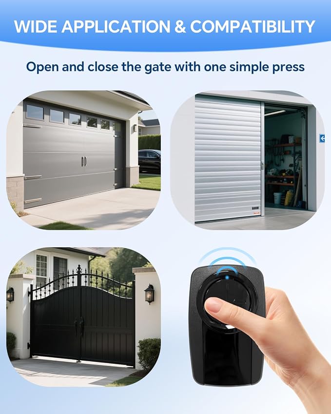 380UT Chamberlain klik5u-bk2 klik3u-bk Garage Door Opener Remote Clicker, 375UT Universal Garage Door Remote for Lift Master Craftsman Genie, Dip Switch (Black 4PC)