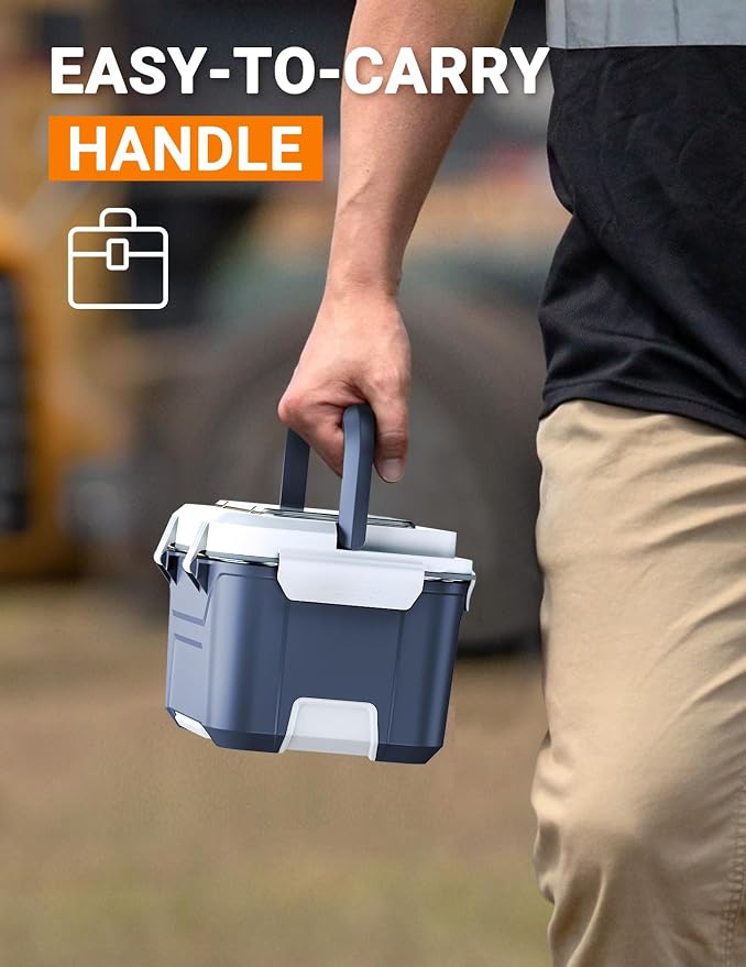 Docusvect Rechargeable Heated Lunch Box for Men, 1.3L Cordless Electric Lunch Box for Adults with Smart Scheduled Heating, Portable Food Warmer with Complete Accessories