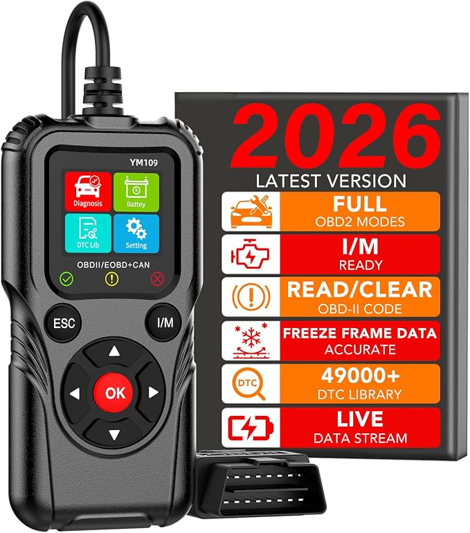 OBD2 Scanner, Car Code Reader, Auto Diagnostic Tool for Check Engine Light, Car Scanner for All Vehicles Since 1996