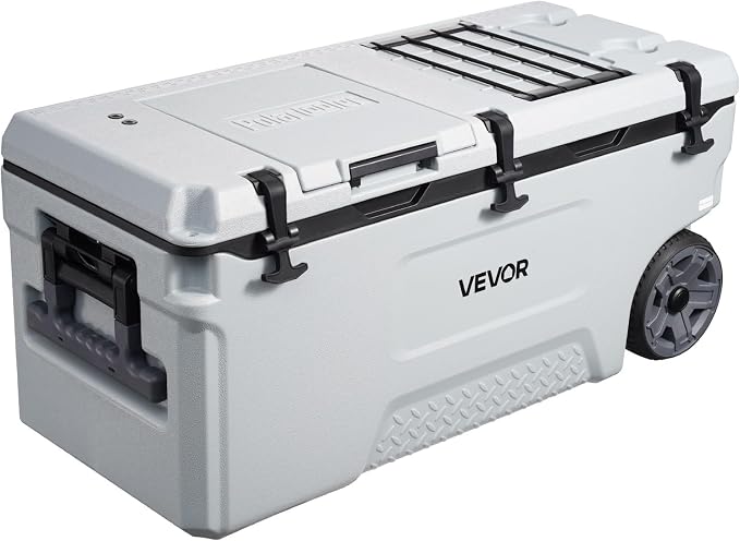VEVOR Portable Cooler,Hard Cooler with Ice Retention, Heavy-Duty Handles and Strap, Lightweight Rigid Material Insulated Portable Cooler, Suitable for Family Picnics and Short Trips
