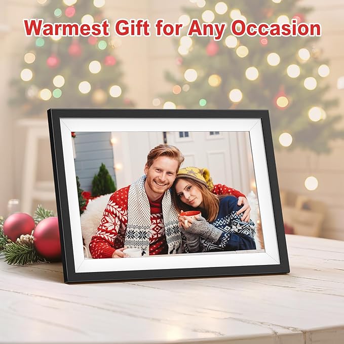Frameo 10.1 Inch WiFi Digital Picture Frame with 1280x800 IPS Touch Screen Photo Frame Electronic, 32GB Memory, Auto-Rotate,Slideshow,Share Photos or Videos Instantly via Frameo App from Anywhere