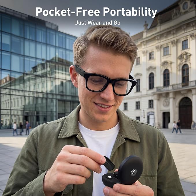 Carina C2 Wearable Battery Pack for RayBan Meta Wayfarer Standard 50-22-150 | Wearable Design, Gen1 & Gen2 Support, Portable Mini Power, Extended 14-19h Battery Life
