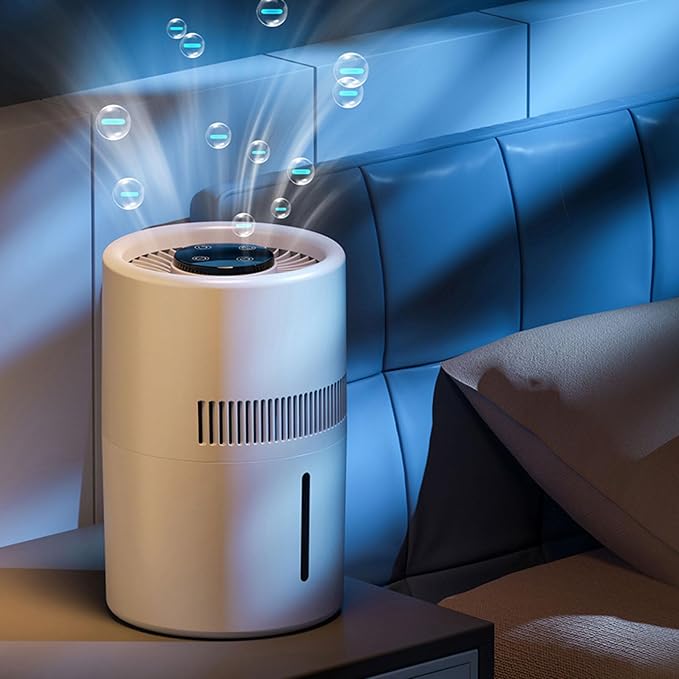 Air Purifier and Humidifier, 2 in 1 5W 4L Water Tank Quiet Evaporative Humidifier and Air Purifier Combo for Office Bedroom Nursery