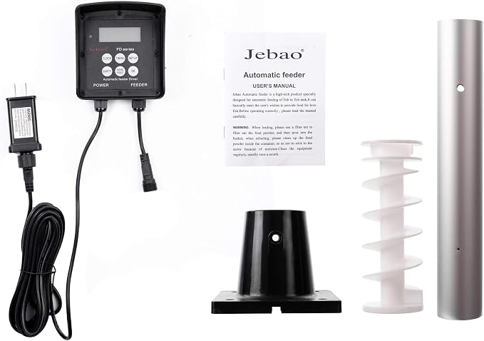 Jebao FD-85 Automatic Pond Koi Fish Feeder Pellet Dispenser, Black | 8.5-Liter Drum