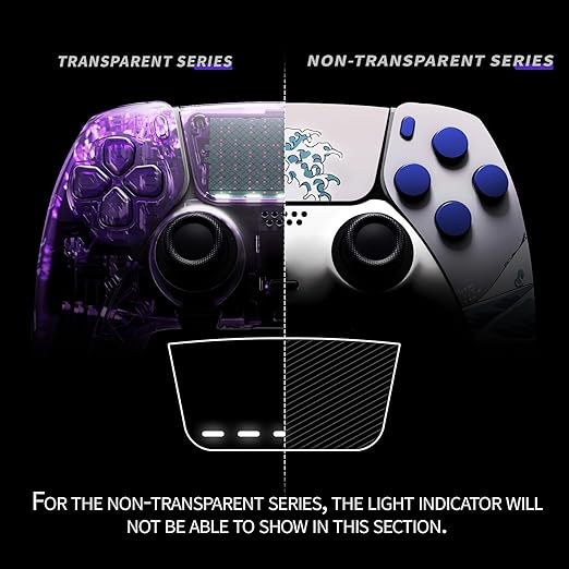 eXtremeRate Full Set Shell with Buttons Touchpad Cover Compatible with ps5 Edge Controller, The Great Wave Replacement Decorative Trim Shell Front Back Plates Compatible with ps5 Edge Controller