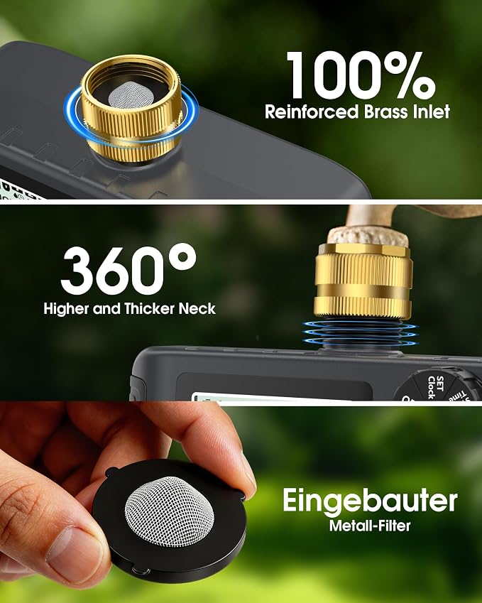 Insoma 4 Zones Sprinkler Timer with Brass Inlet, Water Timer for Garden Hose with Auto/Manual/Rain Delay Mode, Hose Timers for Irrigation Watering System for Yard, Lawn, Plant Watering