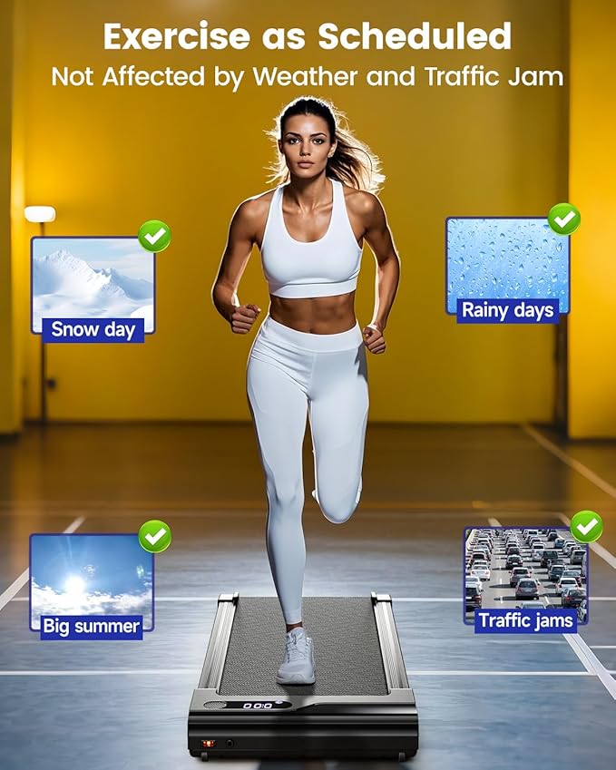 𝐖𝐚𝐥𝐤𝐢𝐧𝐠 𝐏𝐚𝐝 𝐓𝐫𝐞𝐚𝐝𝐦𝐢𝐥𝐥 𝐟𝐨𝐫 𝐇𝐨𝐦𝐞 - Under Desk Treadmills Portable Mini Walking Pads Compact Walk Pad for Small Spaces Office Indoor Apartment Floor Flat Running Machine