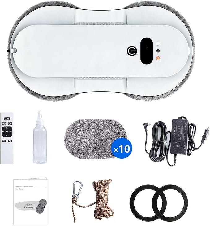 Window Cleaning Robot 5600Pa Strong Suction Automatic Glass Cleaner with 3 Cleaning Modes, 6.2cm Ultra-Thin Window Cleaner Robot for High-Rise Homes/Offices