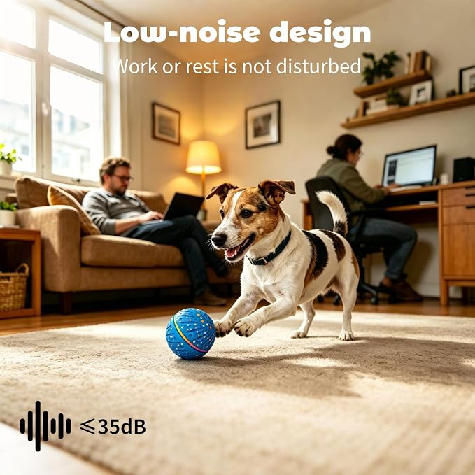 Smart Interactive Dog Toys Ball-Automatic Bouncing,3 Play Modes,E-TPU Material&Bite-Resistant,IP54 Waterproof,Automatic Rolling Balls Toy with Colorful Lights for Small Medium Dogs to Keep Them Busy
