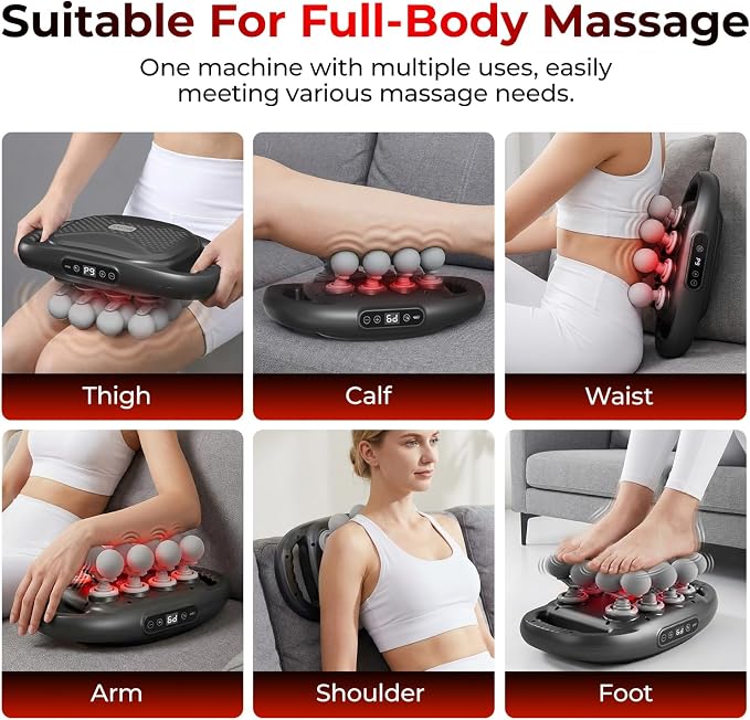 16 Head Massage Gun Set, Deep Tissue Percussion Massager with 9 Modes & 9 Intensities, Pain Relief, Portable & Quiet, Massage Tools for Back, Shoulders, Legs, Foot, Full Body Muscle Relaxation