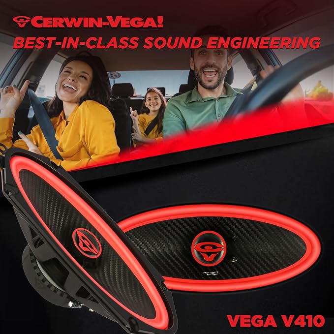 CERWIN-VEGA! V410 4"× 10" VEGA 2-Way 270 Watts 4 Ohm Coaxial Full Range Speakers(Pair)