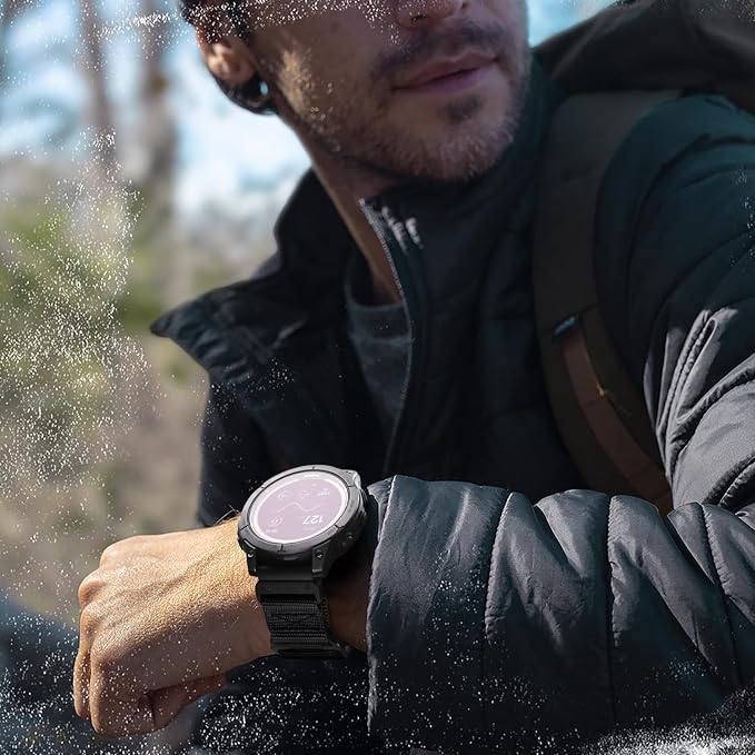 Bandletic Compatible with Garmin Fenix 8 47mm 7 6 Pro 5 Plus Watch Band, Rugged Tactical Nylon Strap for Instinct 3 2, Quick Fit 22mm Watch Bands for Forerunner 970/965/955/945/Approach S62/S60/Epix 2