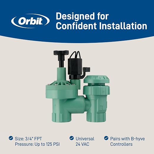 1-Pack Orbit 57623 3/4" FPT 100 Series Anti-Siphon Automatic Sprinkler Valve with Flow Control