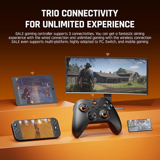 BIGBIG WON Wireless Controllers, Gale Hall PC Controllers Motion Control, Hall Joysticks&Triggers, PC App Game Controllers for Switch/Switch2/iOS/Android Wireless Gaming Controller