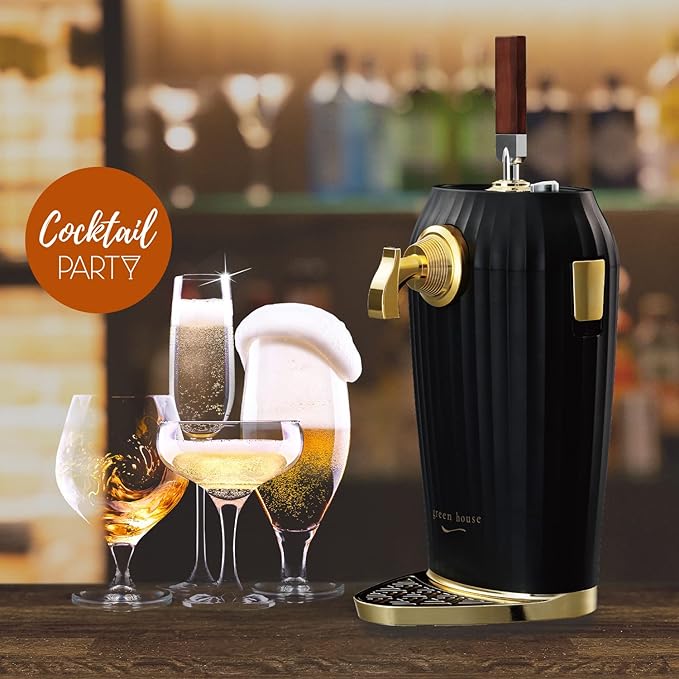GREEN HOUSE Portable Cocktail Beer Dispenser and ultra-fine foam maker | Bar-Quality Cocktails, Draft Form, Without CO2