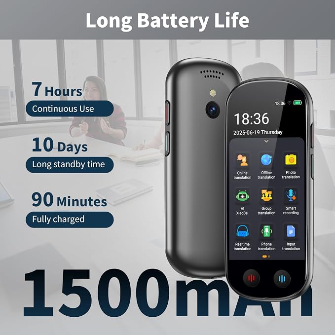 Language Translator Device No WiFi Needed, 2026 Upgraded AI Translator, 150+ Languages Instant Two Way Vioce Translator, Online/Offline/Recording/Photo/Text Translation for Business Learning Travel