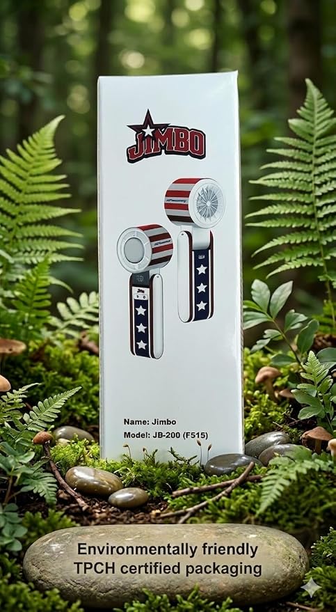 USA 250th Anniversary Celebration Fan Portable cooling with Ice Core technology, lanyard, UL-certified 4000 mAh battery, larger fan head with 9000 RPM for noise reduction