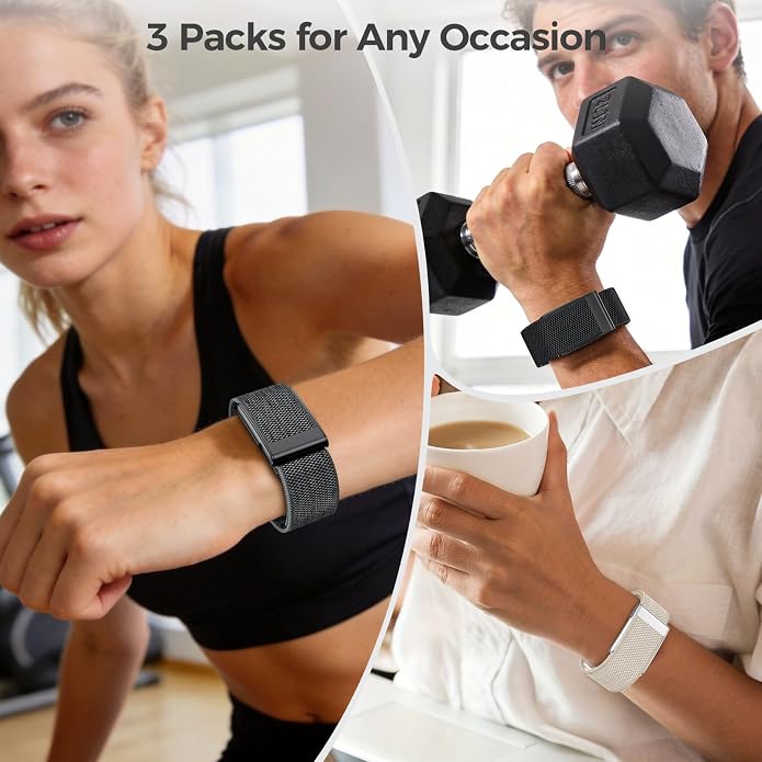 Tensea 3 Packs Nylon Sport Band Compatible with WHOOP 5.0/MG, One, Peak & Life – Breathable Loop Strap, Comfortable Wristband, Quick-Dry Replacement Watchband Accessories for Men Women, NOT for WHOOP 4.0