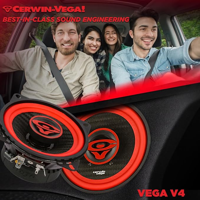 CERWIN-VEGA! V4 4" VEGA 2-Way 240 Watts 4 Ohm Coaxial Speakers(Pair)