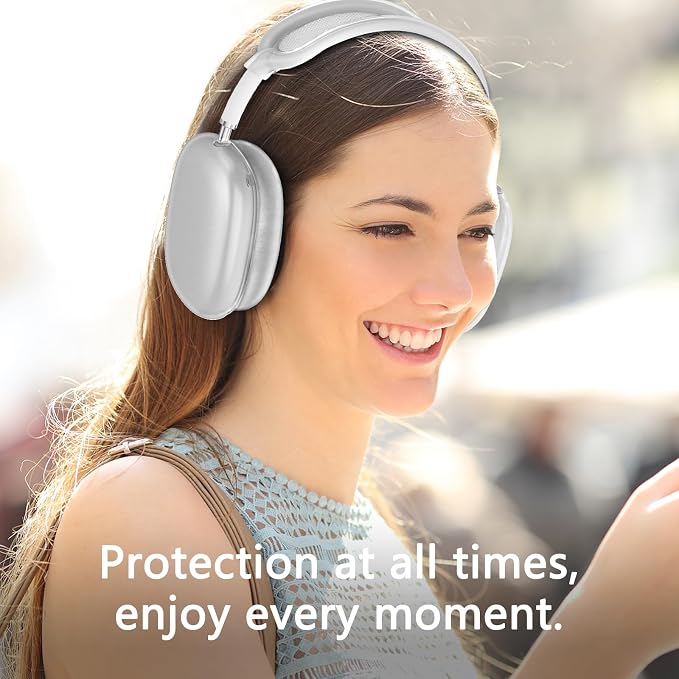 Silicone Case Cover for AirPods Max Headphones, Ear Pad Case Cover/Ear Cups Cover/Headband Cover for AirPods Max 2/1 (2026/2024/2020)(USB-C/Lightning), Accessories for Apple AirPods Max 2, Foggy White